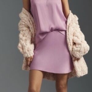 NWT Anthropologie Lilac Tilda Mini Slip Skirt Size XL